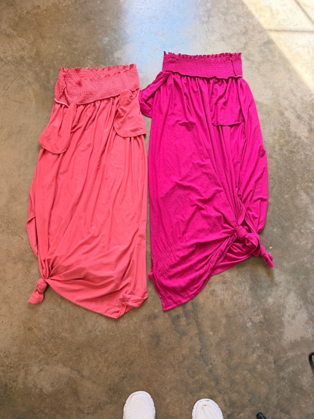 Zenana Outfitters Maxi Skirt Duo in Coral and Fuchsia - Picture 11 of 12
